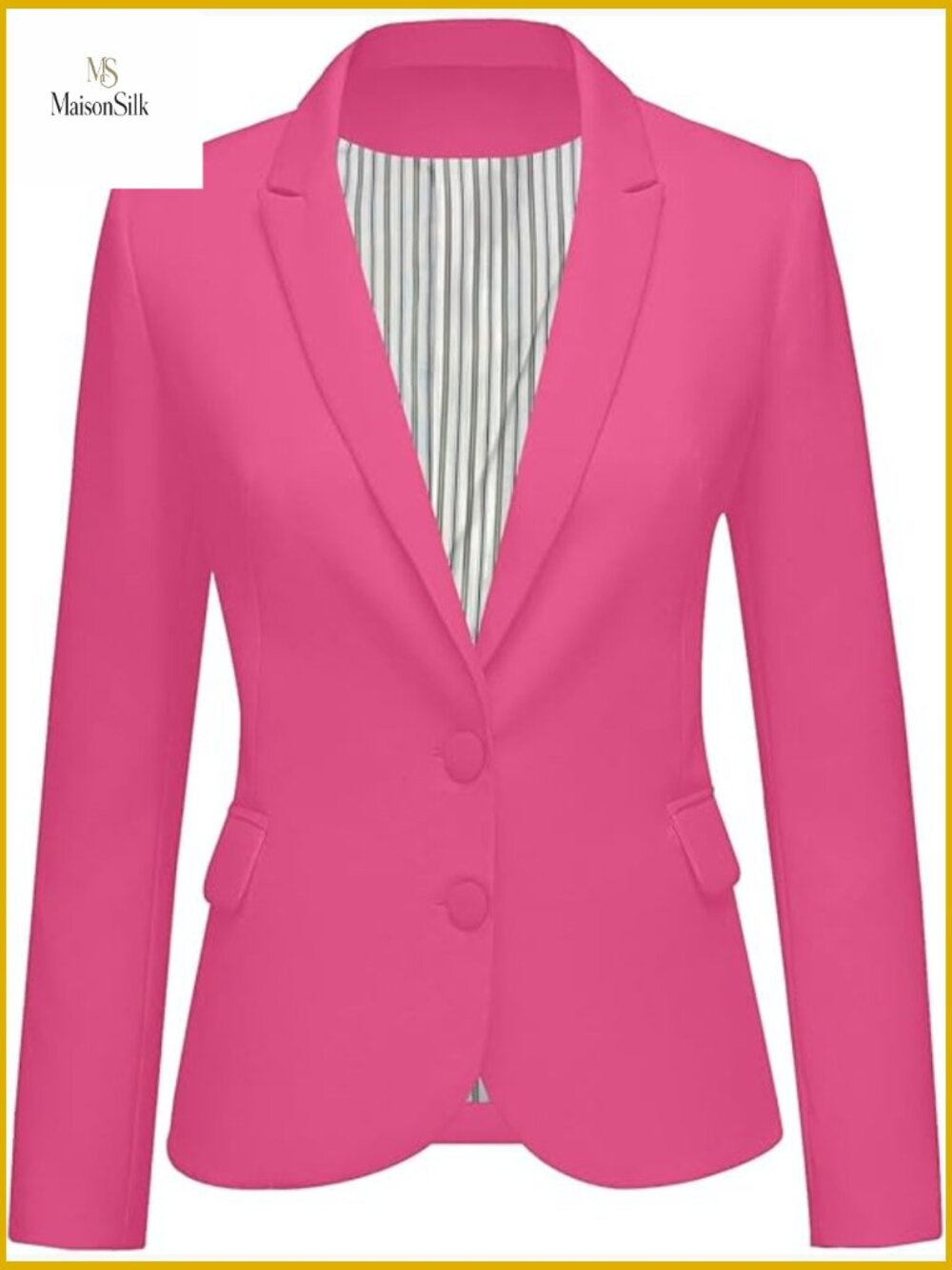 Long Sleeve Notch Lapel Blazer with Pockets Modern Fit Polyester